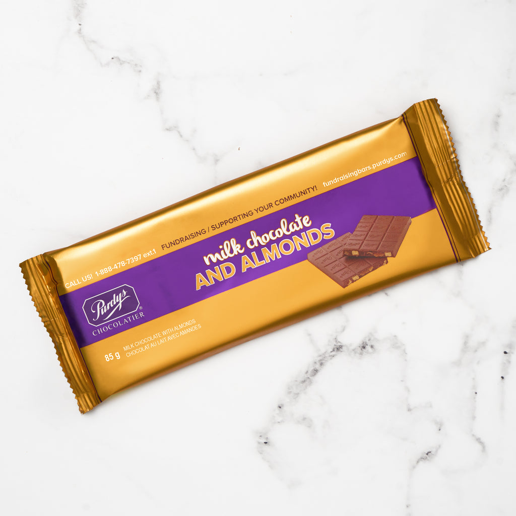 Almond Chocolate Bar Fundraising Chocolate Almonds Canada Purdys
